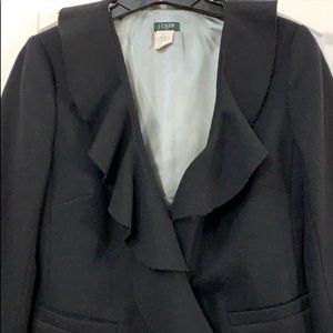 J crew wool ruffle blazer